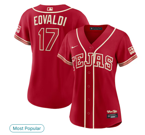 women Texas Rangers #17 Eovaldi red Nike 2026 MLB City Connect Jersey->youth mlb jersey->Youth Jersey